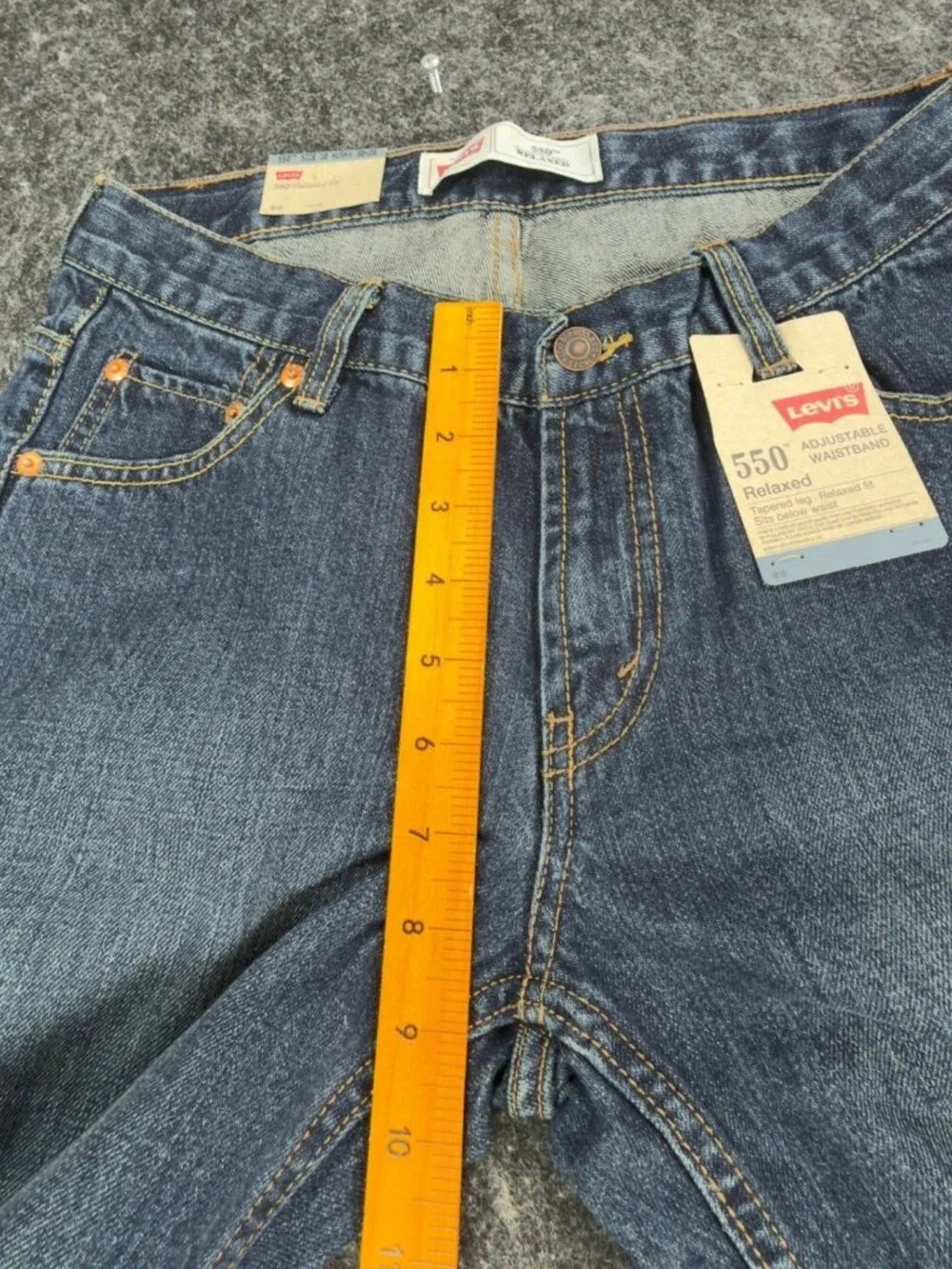 Levi's 550 Relaxed Jeans Boys 10 Husky Blue Cotton Tapered Adjustable Waist NEW